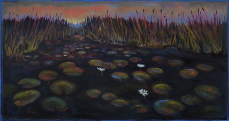 White Water Lilies and Cattails 32 x 60 $3900 White Water Lilies and Cattails 32 x 60 $3900